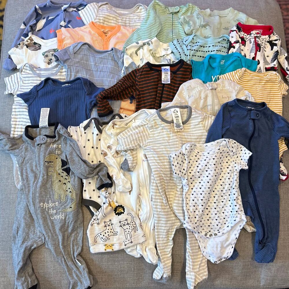Lot of Baby Boy Clothes 25 Pieces NB 0-3 3mo Carter’s Gerber Children’s Place